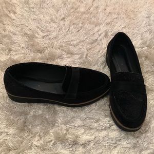 Velvet Platform Loafers